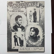 Genii Magazine October 1940 Harry Houdini Cover Vol 5 No 2 Magic Collectible picture
