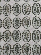 Kerry Joyce Leaves & Pearls/1065-04/olive Porcelain Fabric 1 1/2 Yards picture
