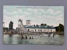 c1910 WILDWOOD Swimming Slide WHITE BEAR LAKE Minnesota Postcard Antique Bathing picture
