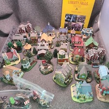 LOT OF 27 Liberty Falls Collection Houses/Accessories & 42 Pewter Figures +Book picture