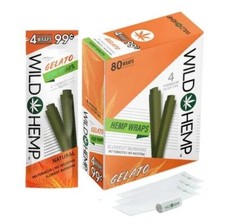 Wild H. Natural Wraps Rolling Papers 80 Total Wraps 20 Pouches / 4 Per (Gelato) picture