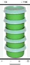 Tupperware SMIDGETS Green w/Sheer Seals ~ Mini 1 oz Containers ~ Set of 5 ~ NEW picture