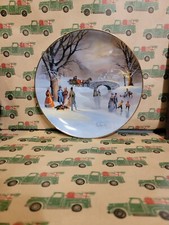 W. S. George Fine China ~ “HOLIDAY SKATERS” Collector’s Plate ~ 1987 First Issue picture