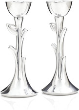 Nambe Tree of Life Shabbat Candlesticks picture