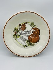 Vintage All American Pumpkin Pie Recipe Pie Plate Royal China 10.5” picture