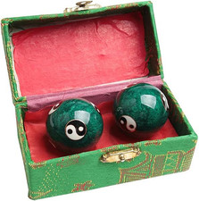Acxico 2Pcs Chinese Health Exercise Stress Baoding Balls Relaxation Therapy YIN picture