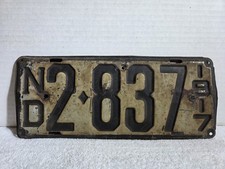 Vintage 1917 North Dakota License Plate picture