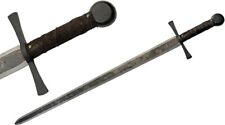 41” Rustic Broad Sword High Carbon Steel Full Tang Authentic Medieval Sharp picture