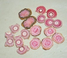 17 PCS LOT Rhodochrosite Stalactite slices from Argentina * Wholesale Bulk picture