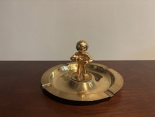 Vintage 1950’s Chrysler Corporation Master Technician 9 Year Award Brass Ashtray picture