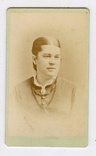 CDV Photo-Decorah, Iowa-A.W. Adams Studio - Young Lady W/Chunky Necklace  picture