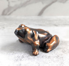 Vintage Metal Frog w/ Bronze Tone Figurine Statue Paperweight 5.5