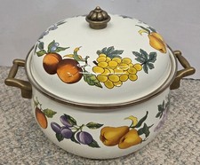 Tabletop Unlimited Essence Porcelain 8 Qt. Stock Pot W/Lid Fruit Design picture
