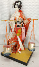 Vintage 18” Japanese Geisha Doll Kimono Porcelain Face YOSHITOKU ? OBAYAMA ? picture