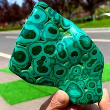 246G Natural Chrysocolla/Malachite transparent cluster rough mineral sample picture