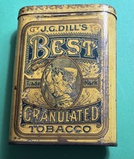 Vintage J.G. Dill's Best Granulated Tobacco Richmond Va Rare Early Pocket Tin picture