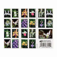 USPS WILD ORCHIDS BOOKLET OF 20 FIRST CLASS LETTER STAMPS picture