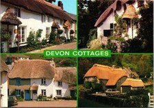 Vintage England Devon Cottages Multi-view Postcard picture