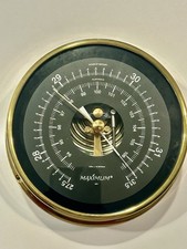 Maximum Inc. Proteus Marine Barometer, Brass Case, Black Dial, Orig Box USA picture