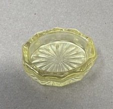 Vintage Mosser Glass Yellow Open Salt Cellar Starburst Cambridge Ohio 2” picture