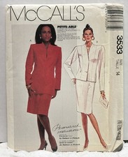 McCall’s 3533 Size 14 Lined Jacket And Skirt UNCUT PREOWNED  picture