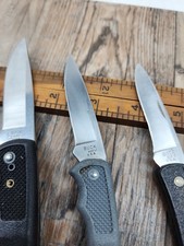 Vintage Buck USA Pocket Knife Lot See Pics Large Knife Has A Slight Tip Bend picture