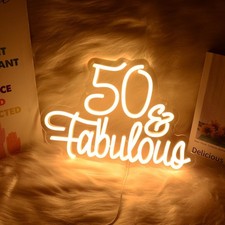 50 Fabulous Neon Light Fifty Years Old Neon Sign for 50th Wedding Anniversary Bi picture