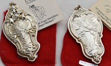 LUNT STERLING Christmas ANGEL Ornament Set RAPHAEL MICHAEL Medallion Drop picture