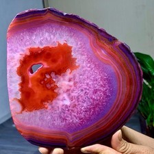 625G Natural Beautiful Agate Geode Druzy Slice Extra Large Gemstone picture