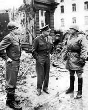 Military Leaders Bradley, Eisenhower, and Patton in Europe 8x10 WWII Photo 600a picture
