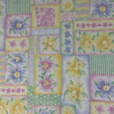 Vintage Pastel Patchwork Print Cotton Fabric 80