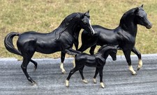 Breyer 1990 JCPenney Special Run Matte Black Arabian Family Set picture