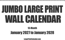 Jumbo Large Print Wall 2027 Calendar, 17
