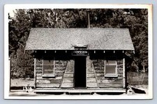 K12/ Fawnskin California Postcard RPPC c1940s U.S. Post Office Cabin  216 picture