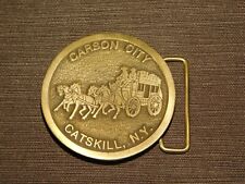 VINTAGE SOUVENIR CARSON CITY CATSKILL NY METAL BELT BUCKLE NEW OLD STOCK picture