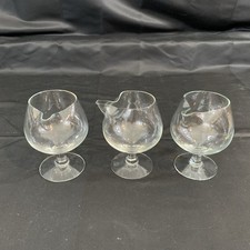 3 - Vintage Brandy Snifter Clear Glass Footed Pitcher Decanter Or Vase 4.5” Tall picture