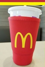 McDonald's LARGE Cold Cup Koozie Sleeve Java Sok Ice Cold Sippin  picture
