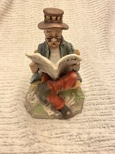 RACING FORM MAN READING NEWSPAPER FIGURINE STATUE VINTAGE picture