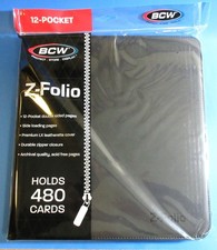 ZIPPER PORTFOLIO, BLACK GAMING Z-FOLIO 12-POCKET LX ALBUM, HOLDS 480 CARDS picture