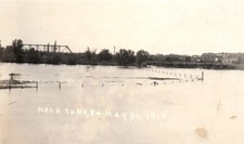 RPPC Fonda IA Bridge Flooding Disaster Real Photo Postcard picture