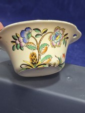 Antique Noritake Morimura Open Sugar Bowl Hand Painted Green Trim M Wreath Japan picture