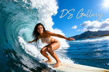 Sexy Beautiful Hawaiian Model Kaia Skinny Surfing picture