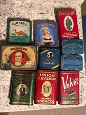 vintage tobacco tins,Prince Albert , Camel, velvet leader, union leader picture