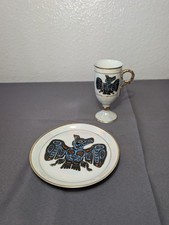Vintage Iaac Ceramics Cup & Plate Saucer Set  Made In Japan Thunderbird Design picture