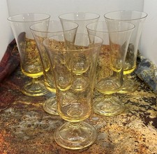 6 Vintage Fostoria Misty Yellow Iced Tea, Water Glasses picture