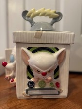 🧠 Animaniacs Pinky and the Brain Cookie Jar 1996 Warner Bros Store NIB 🍪 picture
