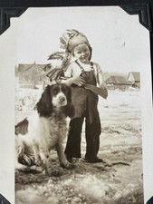 Vintage 1930s-40s Photo Album:Farm,Winter, Hunting, Boat, Family, Dogs 100+ picture