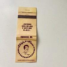 Chip's Place A Chip-On-Your-Shoulder Owosso MI Vintage Matchbook Cover TMB90-2 picture
