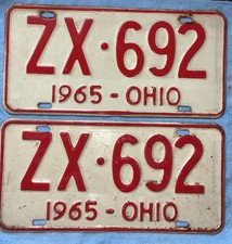 Vintage 1965 Ohio License Plates Set picture
