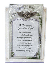 Hallmark PIN Vintage GUARDIAN ANGEL Art Nouveau Style PEWTER w GREETING CARD NEW picture